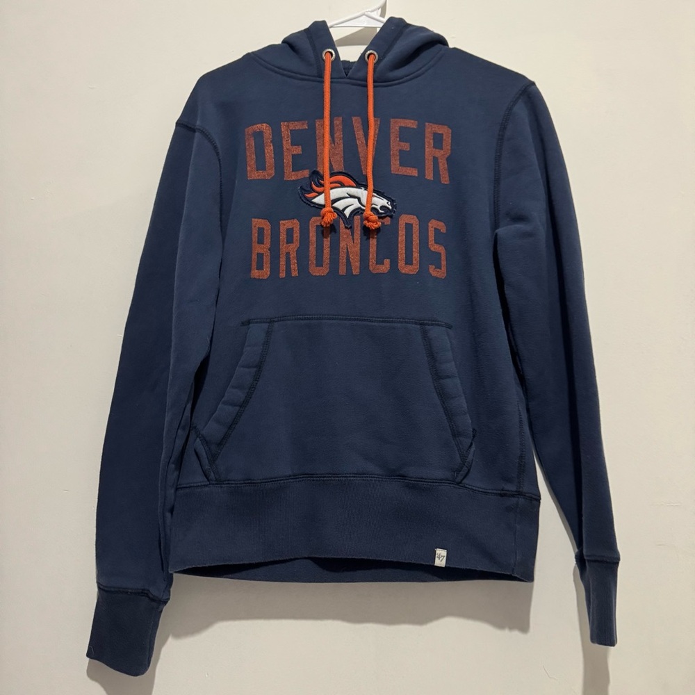 '47 Denver Broncos Navy Hoodie with Orange Accents